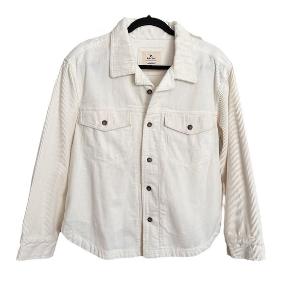RIP CURL Stevie Cord Cream Shirt Coastal Cowgirl Surfer Style Shacket Size M NWT - Picture 1 of 15